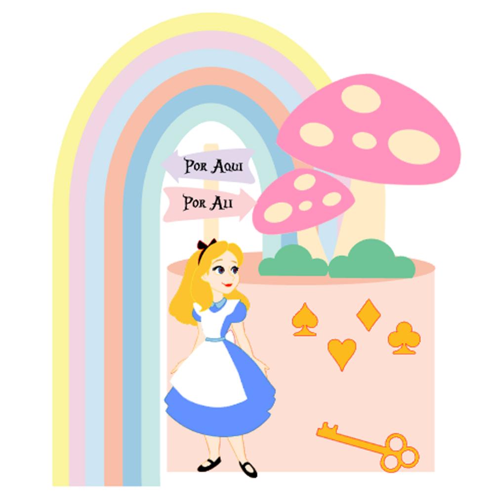 Topo de Bolo Alice 23 Somente Studio