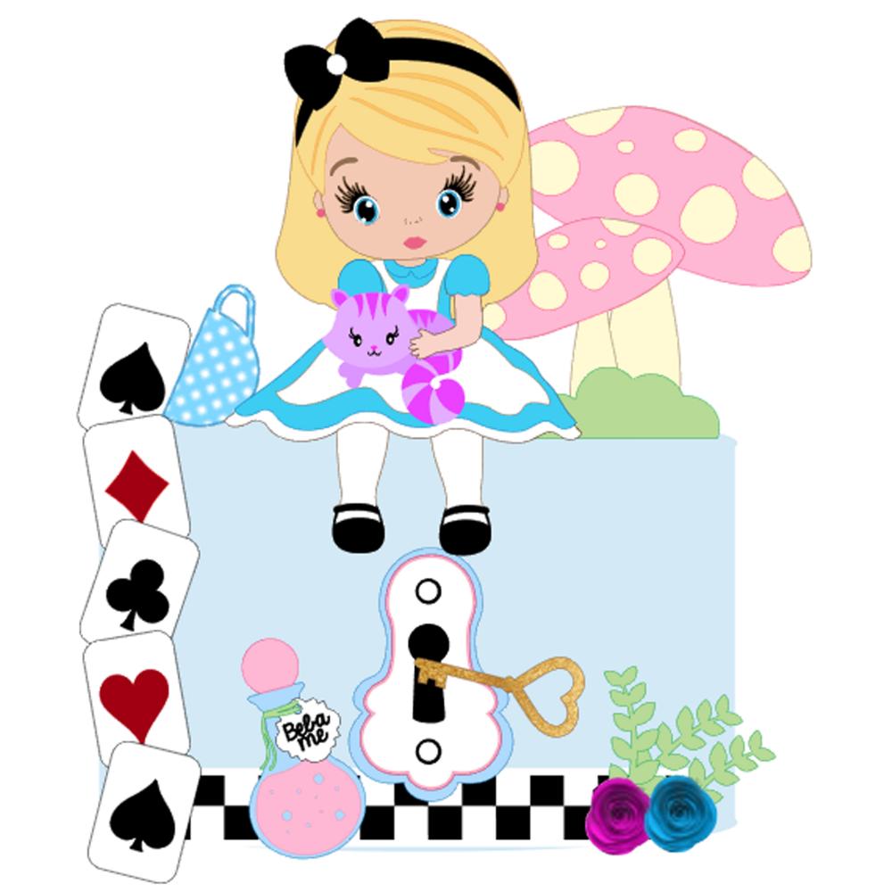 Topo de Bolo Alice 24 Somente Studio