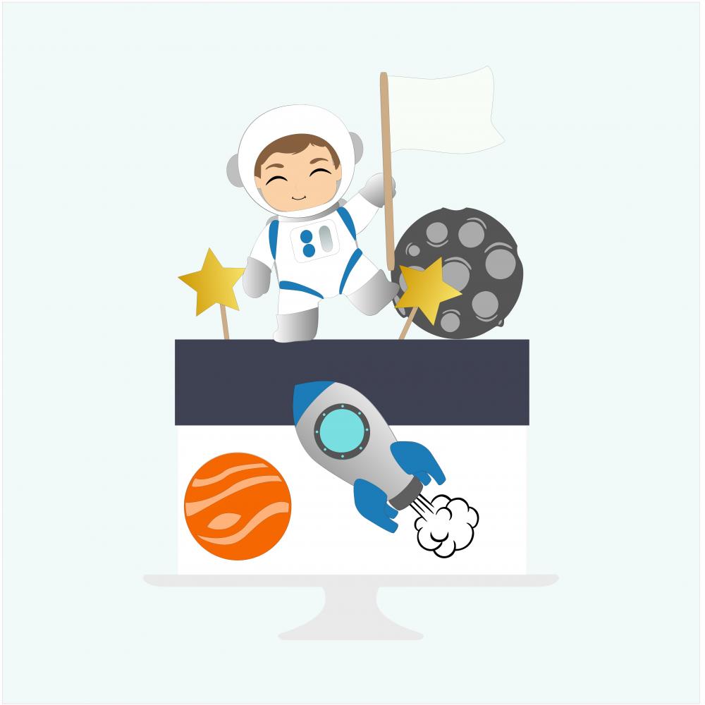 Topo de Bolo Astronauta 20 Somente Studio