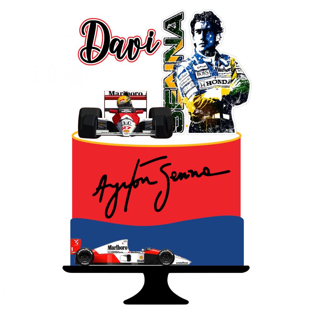 Topo de Bolo Ayrton Senna 02 Somente Studio