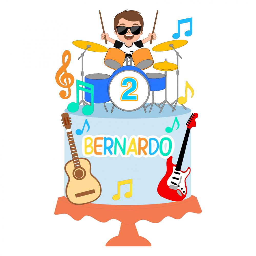 Topo de Bolo Baterista 05 Somente Studio