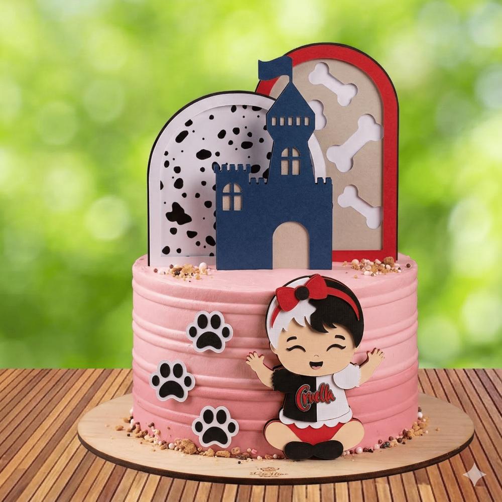 Topo de Bolo 101 Dalmatas Cruella 04 Studio/PDF/PNG