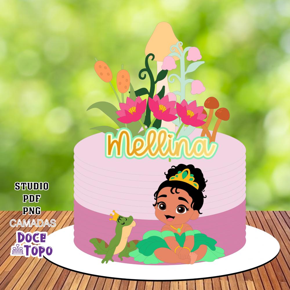 Topo de Bolo A Princesa e o Sapo 04 Studio/PDF/PNG