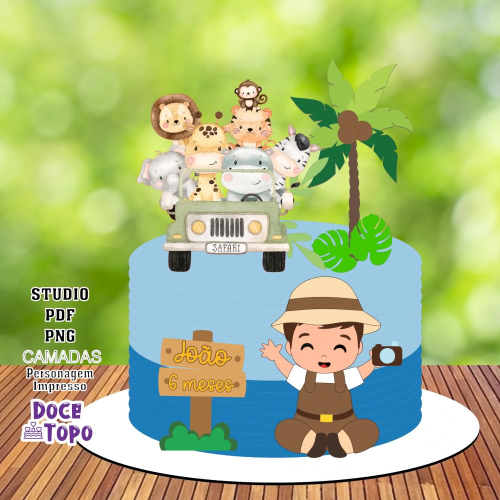 Topo de Bolo Safari 15 Studio/PDF/PNG