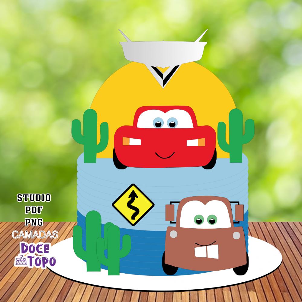 Topo de Bolo Carros Disney 11 Studio/PDF/PNG