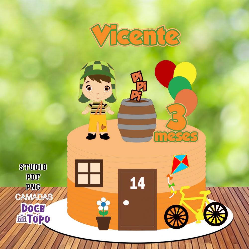 Topo de Bolo Chaves 12 Studio/PDF/PNG