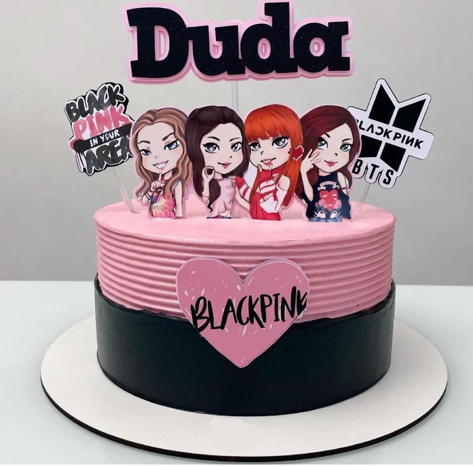 Topo de Bolo Black Pink 02 Somente Studio