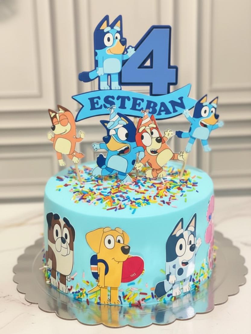 Topo de Bolo Bluey e Bingo 01 Somente Studio