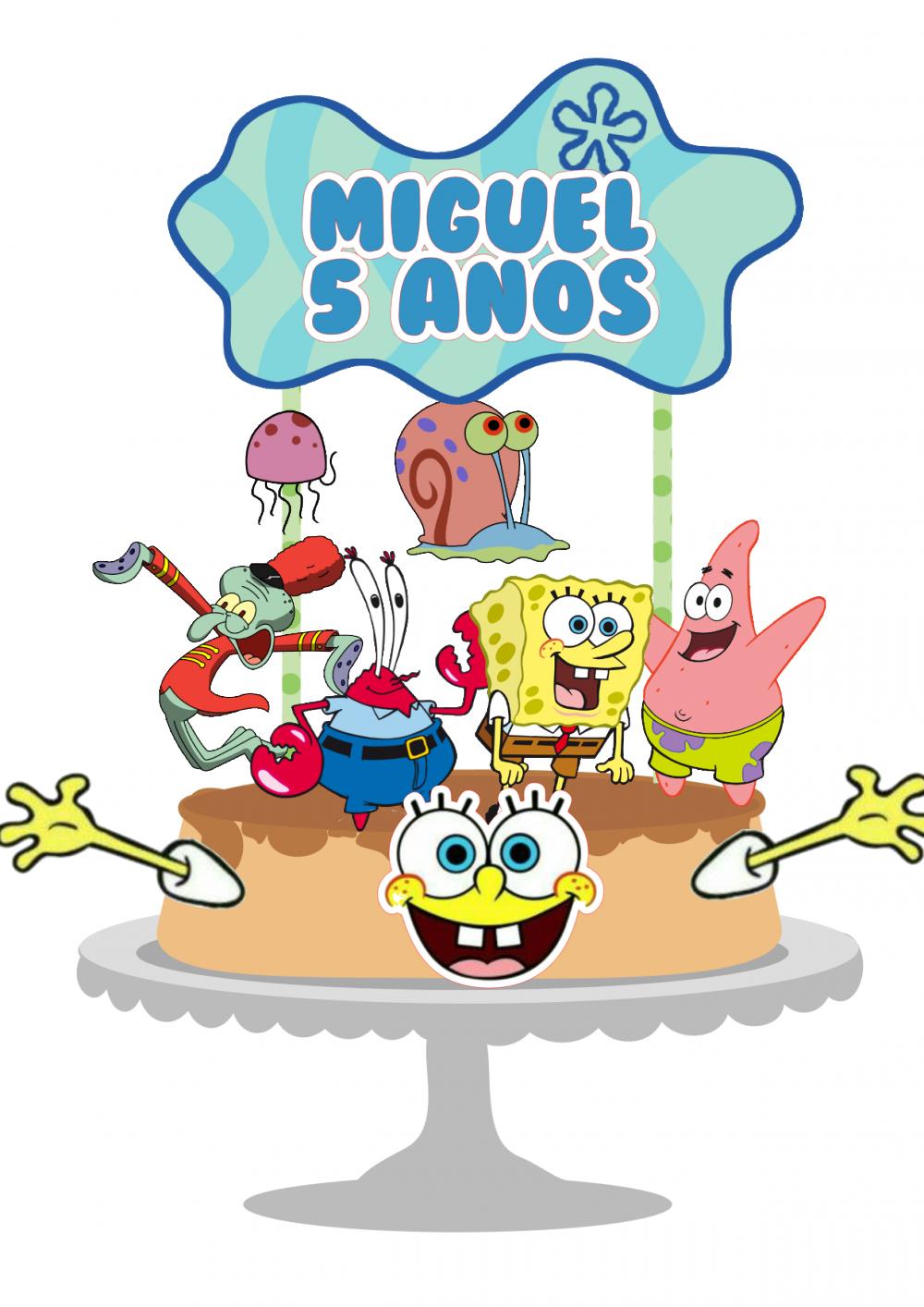 Topo de Bolo Bob Esponja 02 Somente Studio