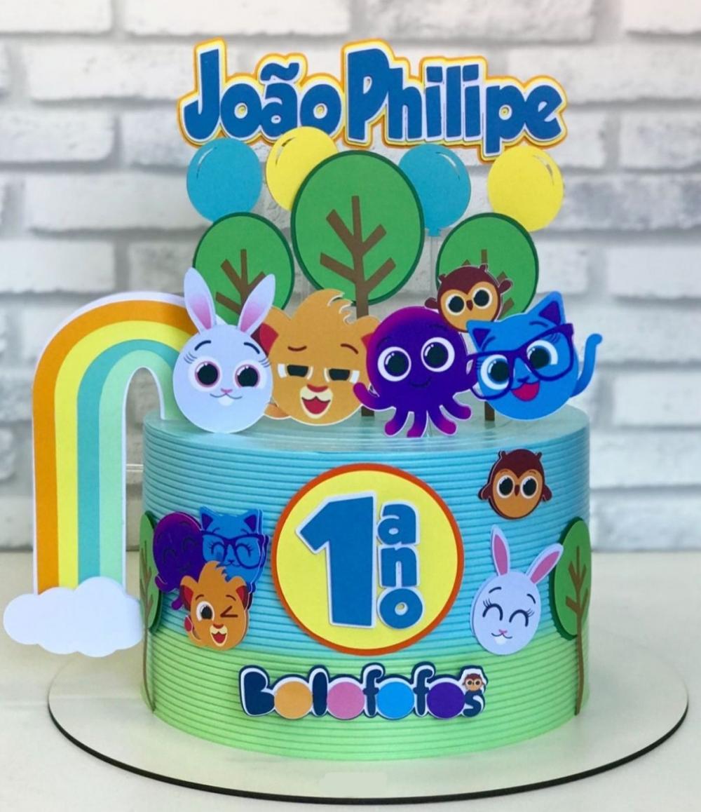 Topo de Bolo Bolofofos 10 Somente Studio