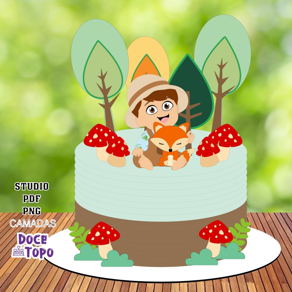 Topo de Bolo Bosque 14 Studio/PDF/PNG