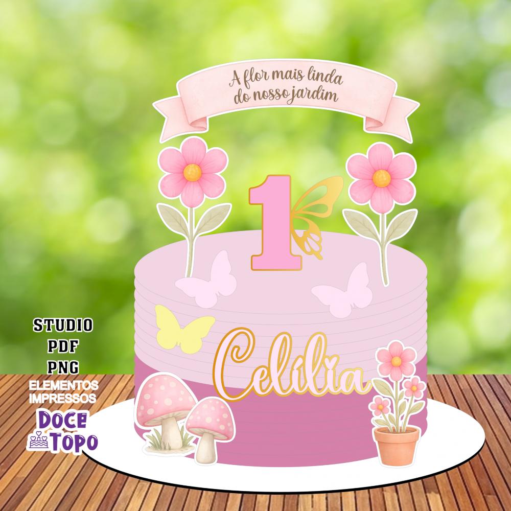 Topo de Bolo Jardim 14 Studio/PDF/PNG