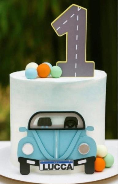 Topo de Bolo Carro Fusca 01 Studio/PDF/PNG