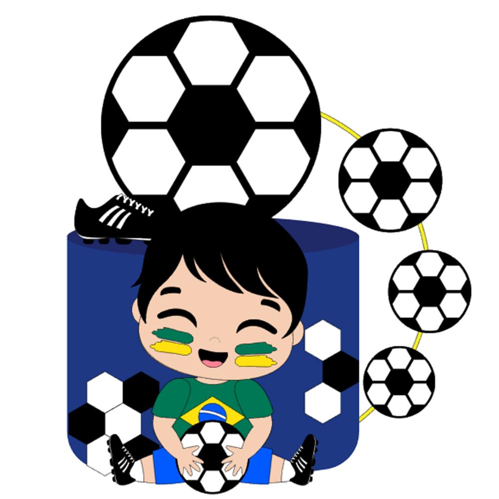 Topo de Bolo Futebol Copa - Brasil 06 Somente Studio