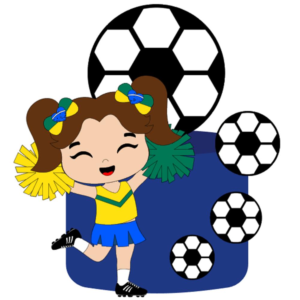 Topo de Bolo Futebol Copa - Brasil 12 Somente Studio