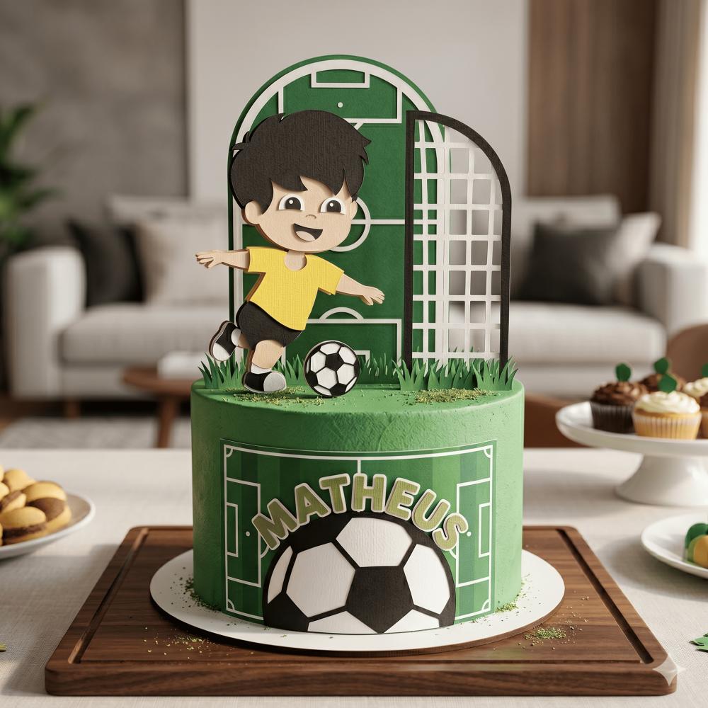 Topo de Bolo Futebol Copa - Brasil 14 Somente Studio