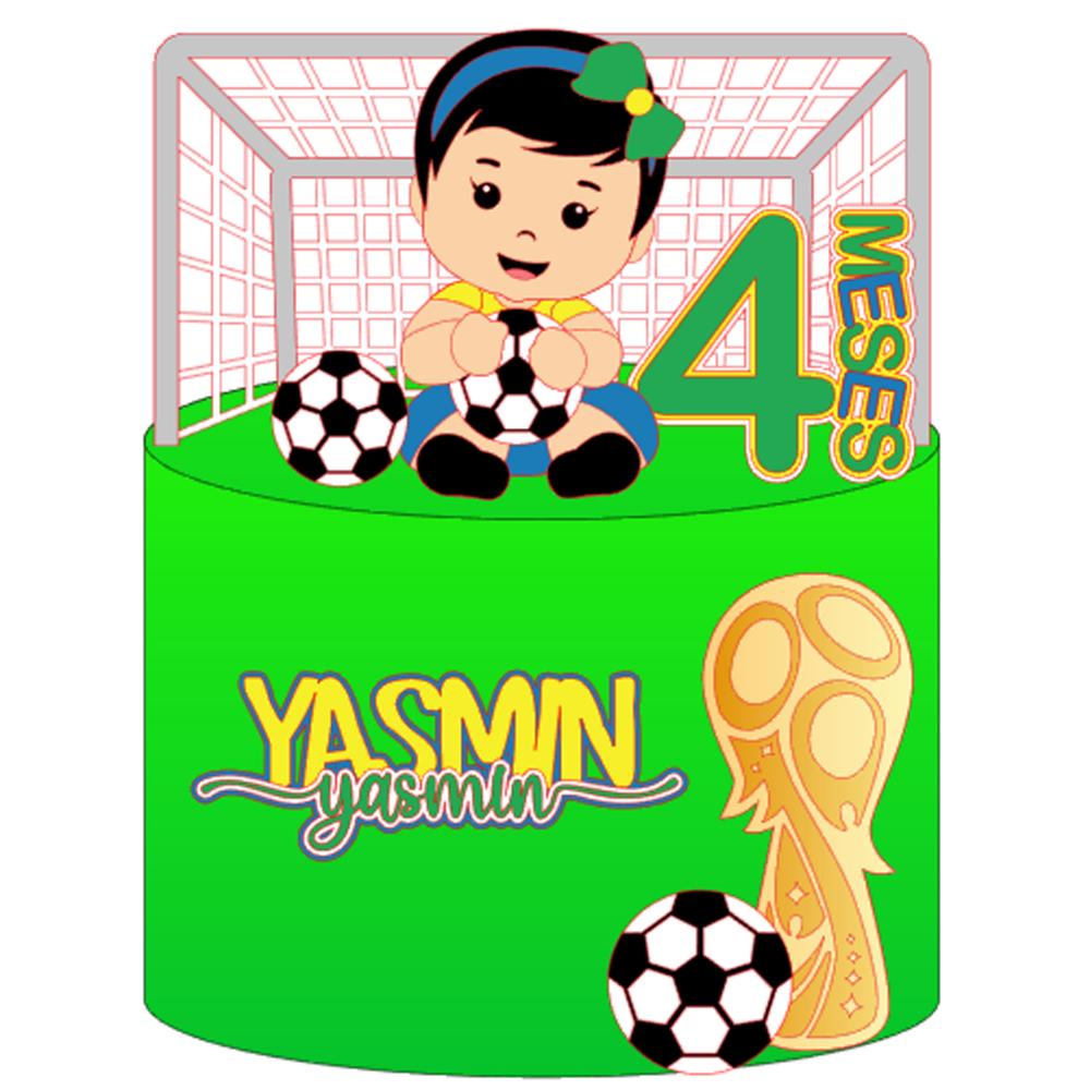 Topo de Bolo Futebol Copa - Brasil 15 Somente Studio