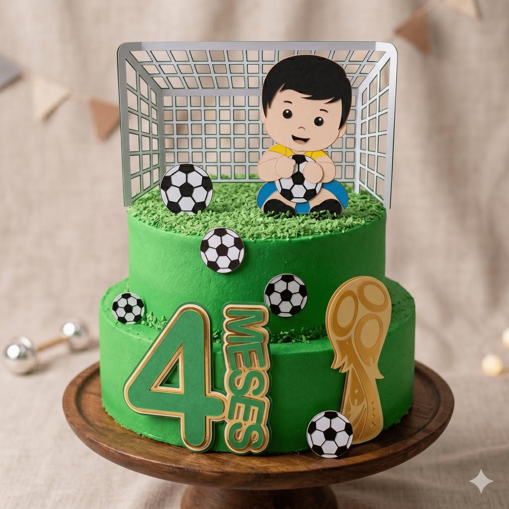Topo de Bolo Futebol Copa - Brasil 16 Somente Studio