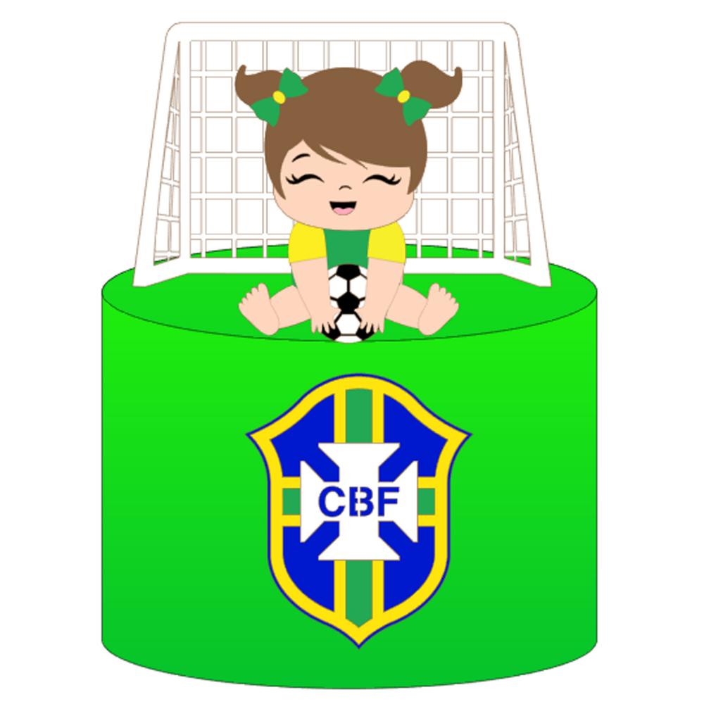 Topo de Bolo Futebol Copa - Brasil 19 Somente Studio