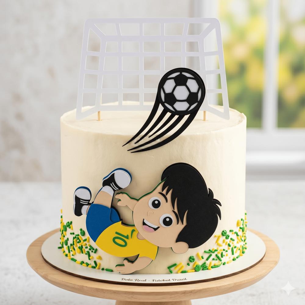 Topo de Bolo Futebol Copa - Brasil 21 Somente Studio