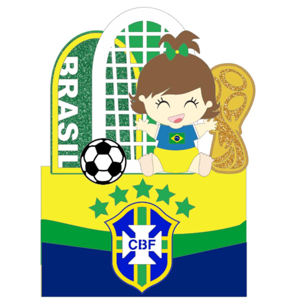 Topo de Bolo Futebol Copa - Brasil 23 Somente Studio