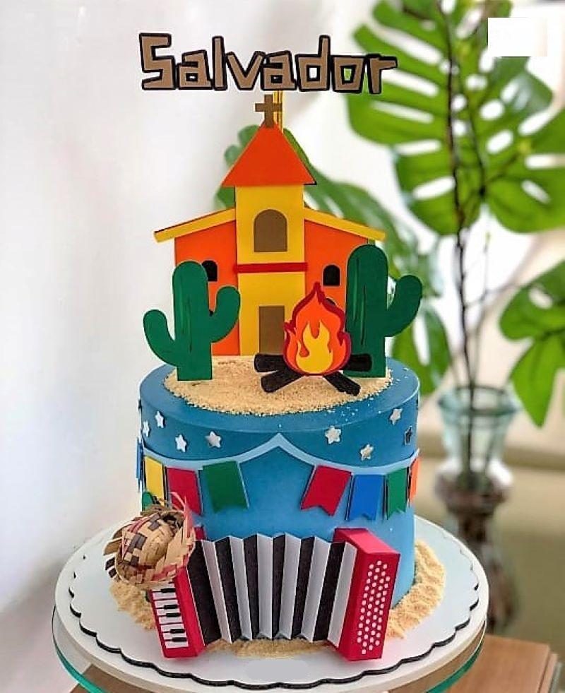 Topo de Bolo Festa Junina 41 Somente Studio