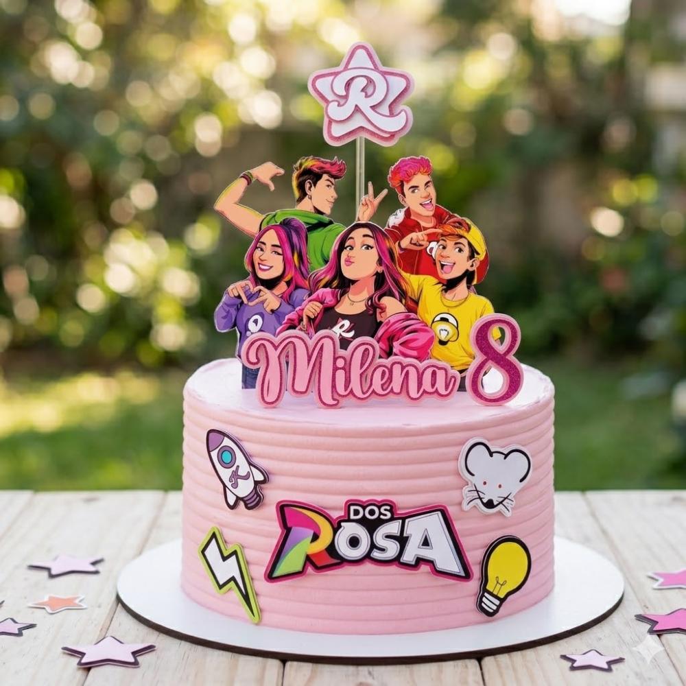 Topo de Bolo Emilly Vick 10 Dos Rosa Studio/PDF/PNG