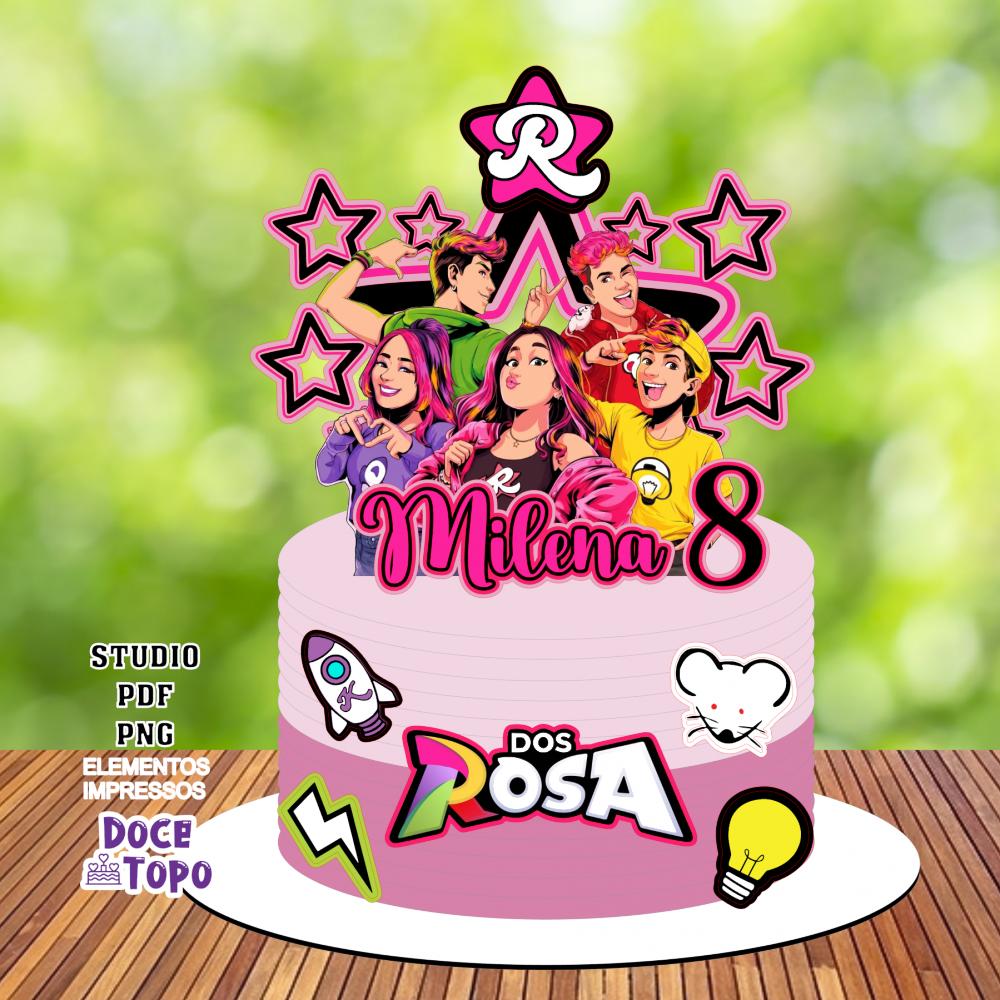 Topo de Bolo Emilly Vick 10 Dos Rosa Studio/PDF/PNG