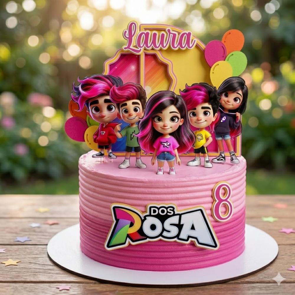Topo de Bolo Emilly Vick 11 - Dos Rosa Studio/PDF/PNG