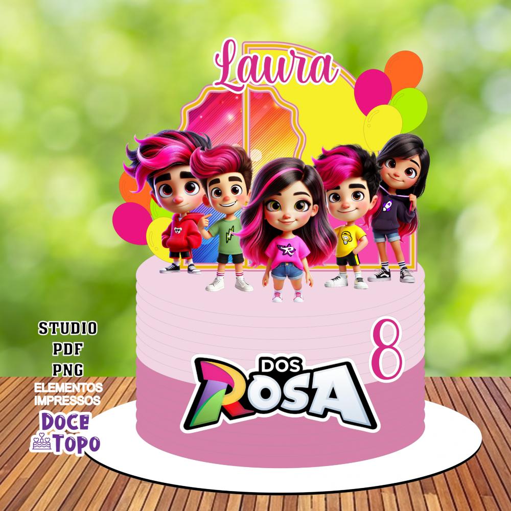 Topo de Bolo Emilly Vick 11 - Dos Rosa Studio/PDF/PNG