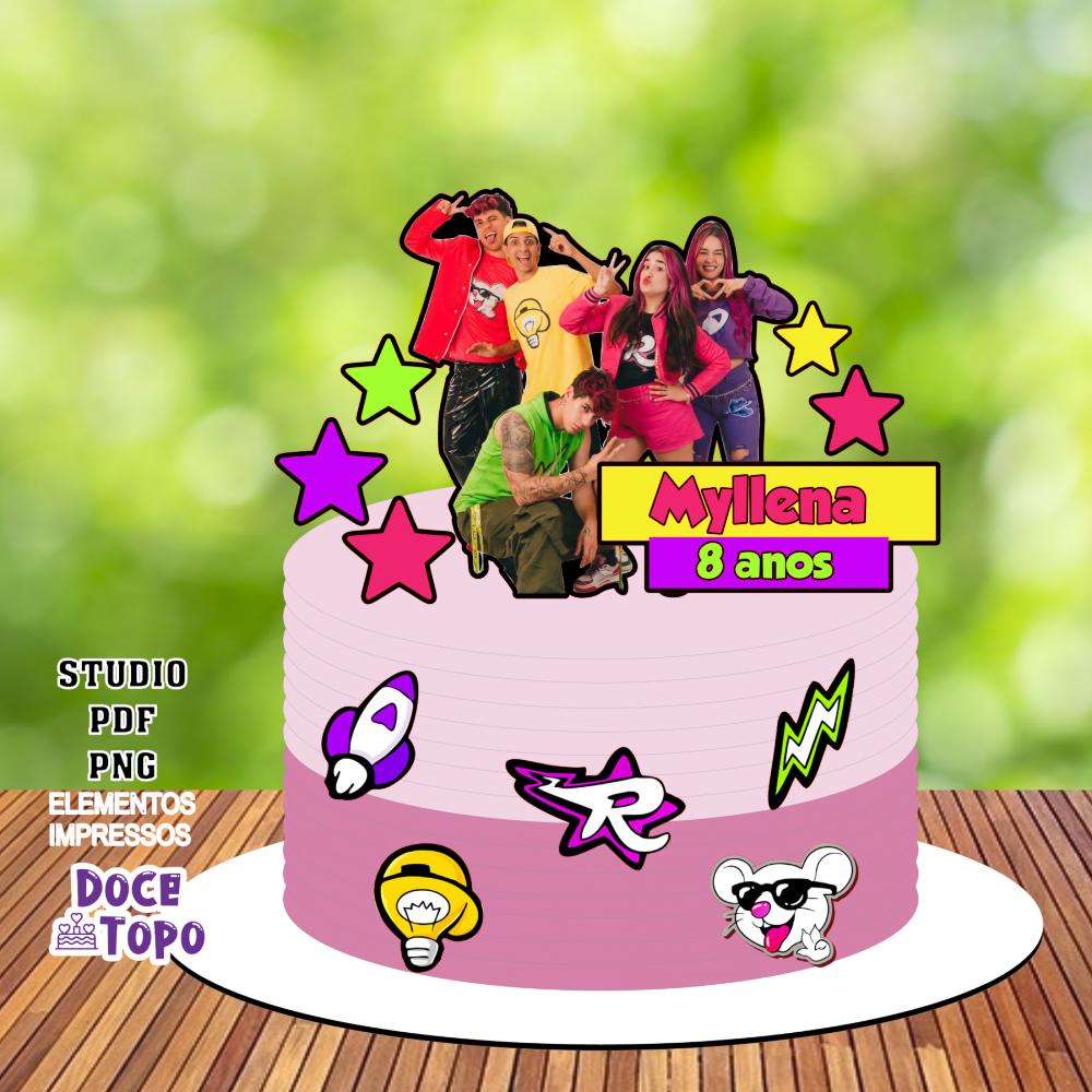 Topo de Bolo Emilly Vick 12 - Dos Rosa Studio/PDF/PNG