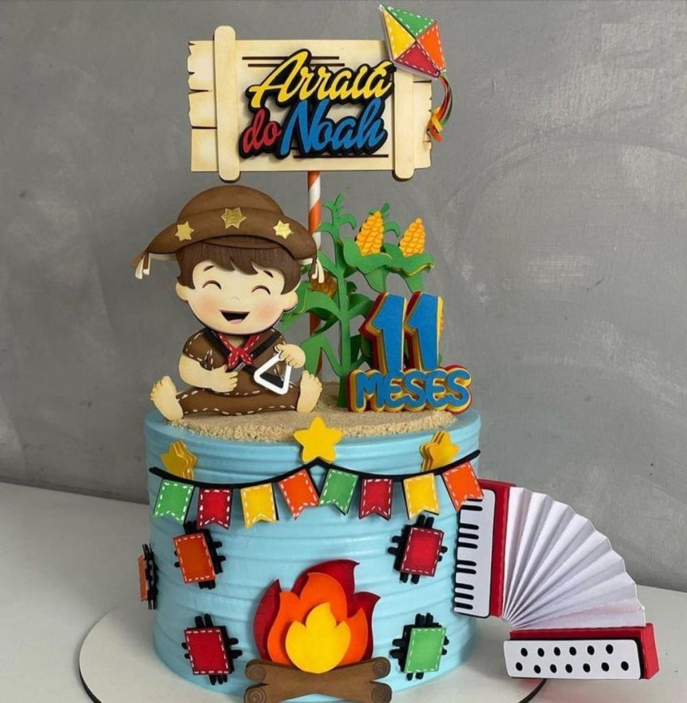Topo de Bolo Festa Junina 70 Somente Studio