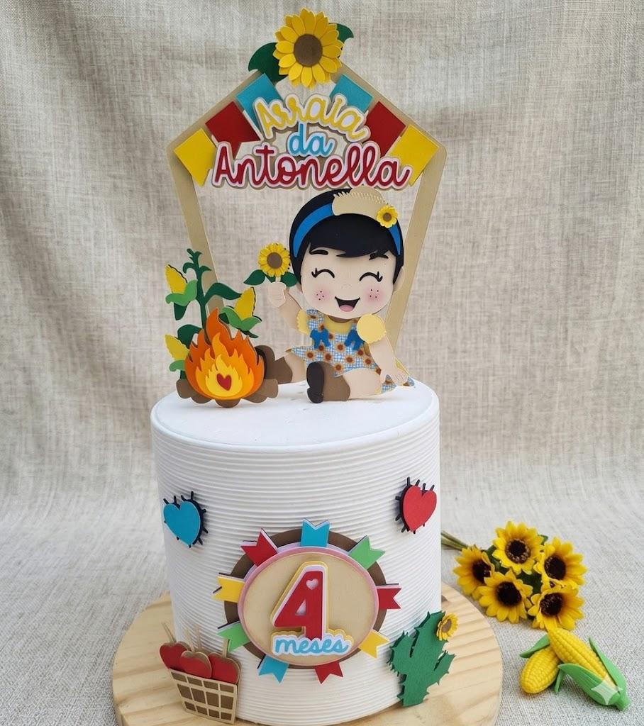 Topo de Bolo Festa Junina 75 Somente Studio