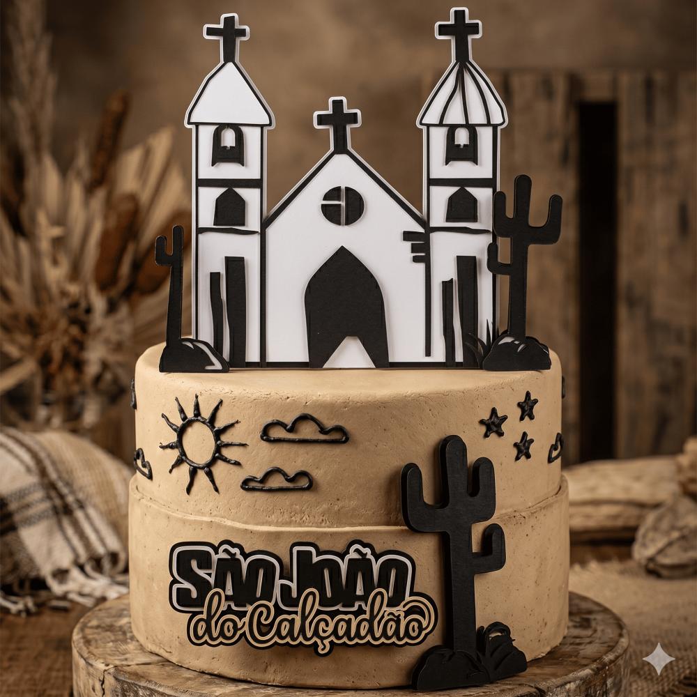 Topo de Bolo Festa Junina Cordel 02 Somente Studio