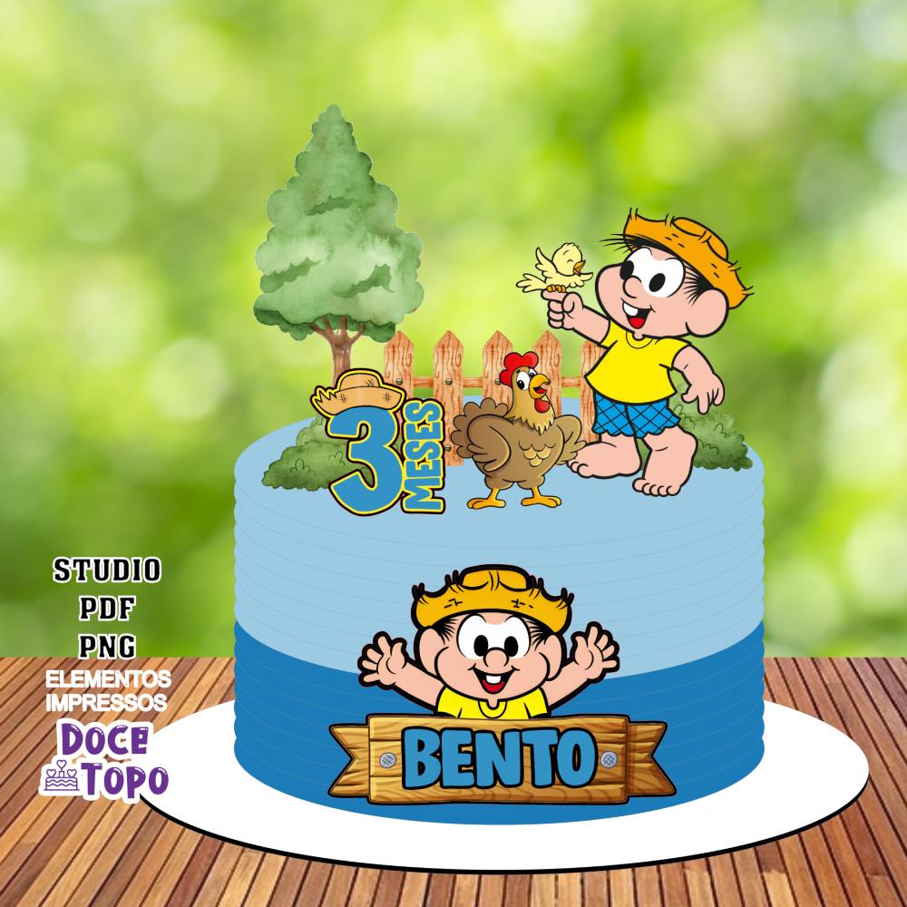 Topo de Bolo Chico Bento 03 Studio/PDF/PNG