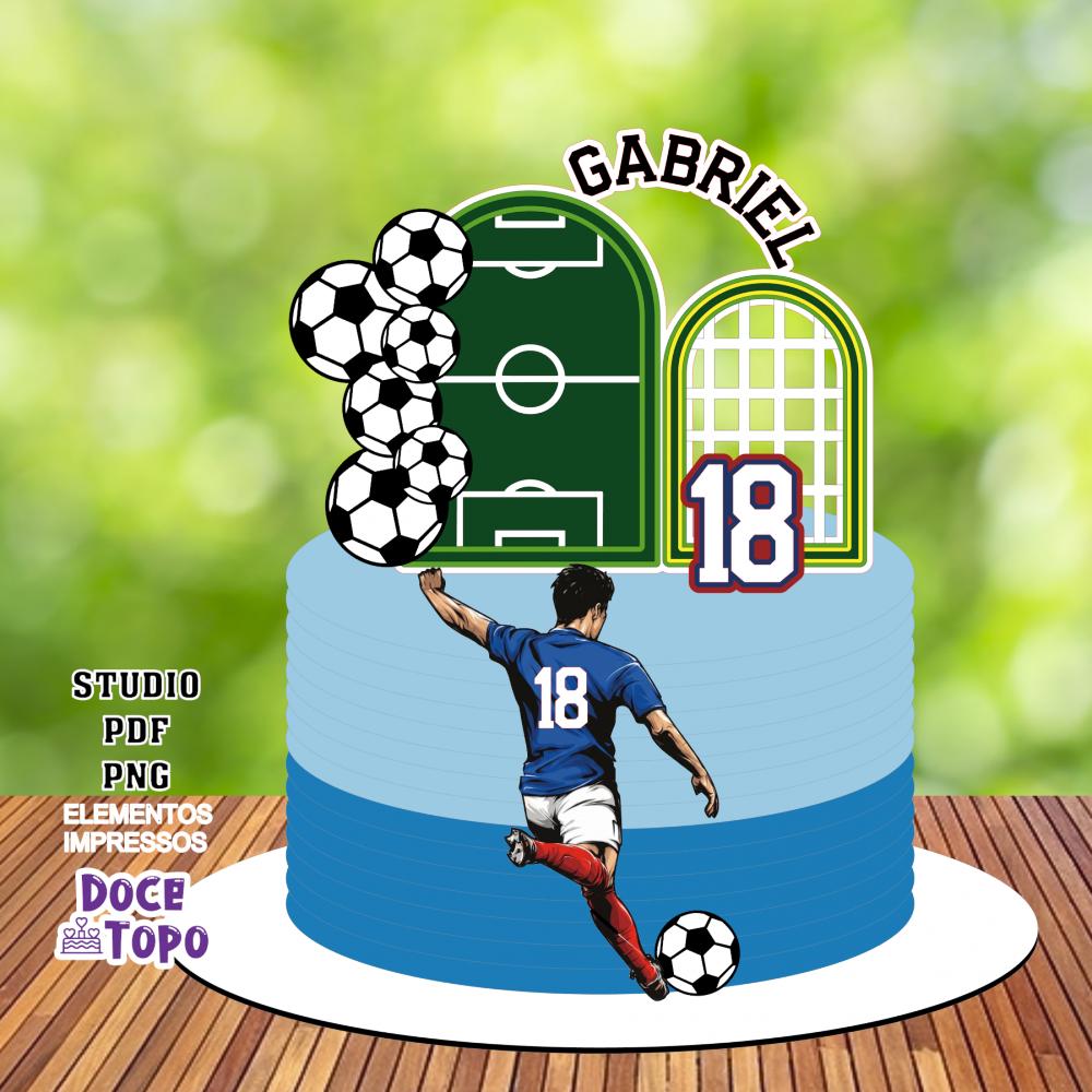 Topo de Bolo Futebol 02 Studio/PDF/PNG