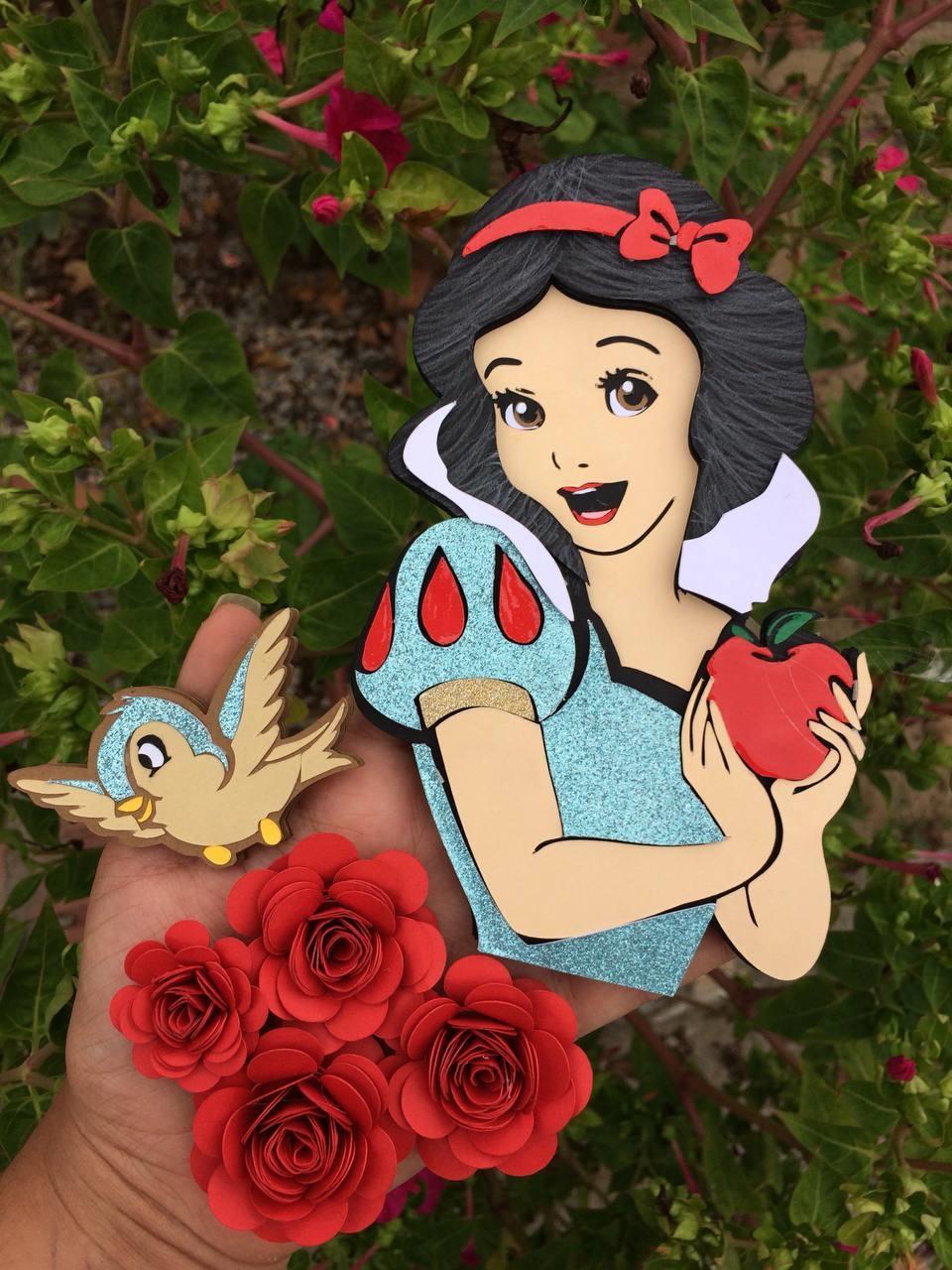 Topo de Bolo Branca de Neve 07 - Somente Studio