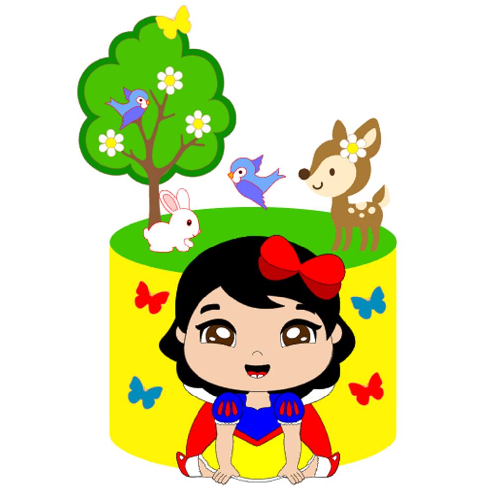 Topo de Bolo Branca de Neve 09 - Somente Studio