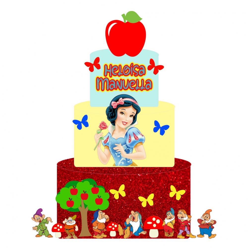 Topo de Bolo Branca de Neve 26 - Somente Studio