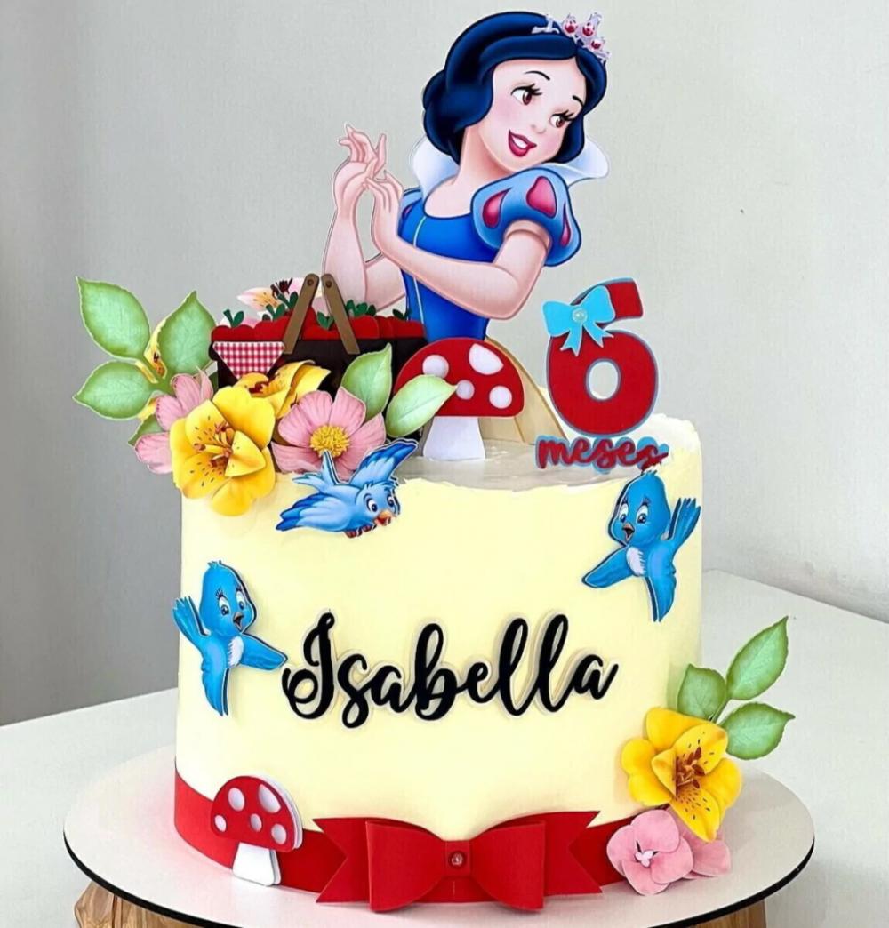 Topo de Bolo Branca de Neve 28 - Somente Studio
