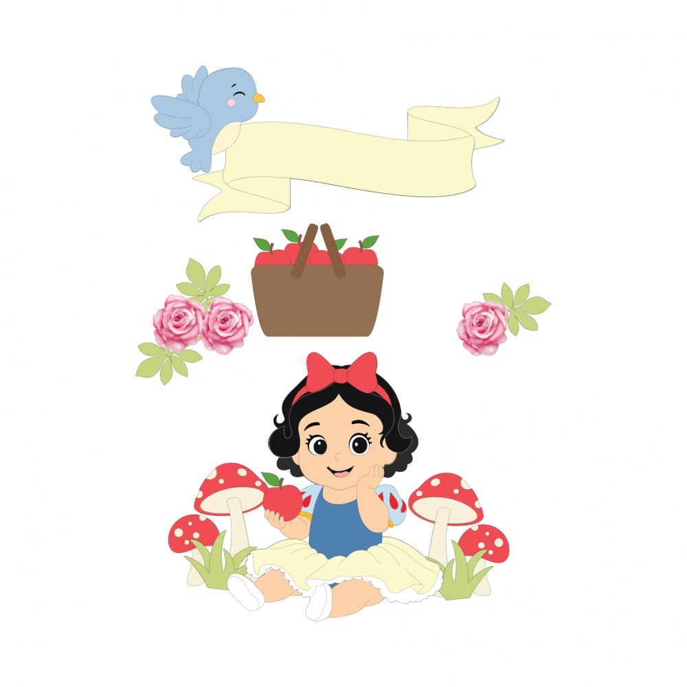 Topo de Bolo Branca de Neve 29 - Somente Studio