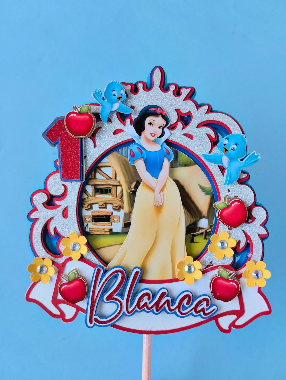 Topo de Bolo Branca de Neve 30 - Somente Studio