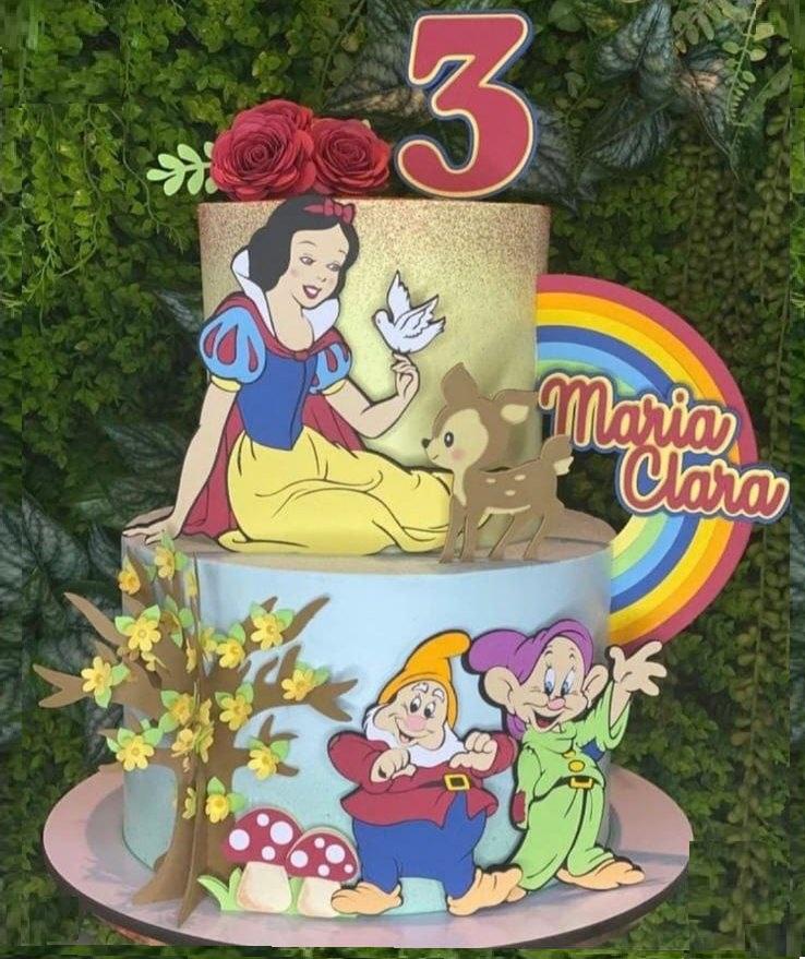 Topo de Bolo Branca de Neve 34 - Somente Studio