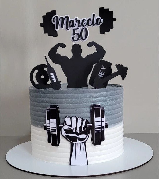 Topo de Bolo Academia 19 Somente Studio