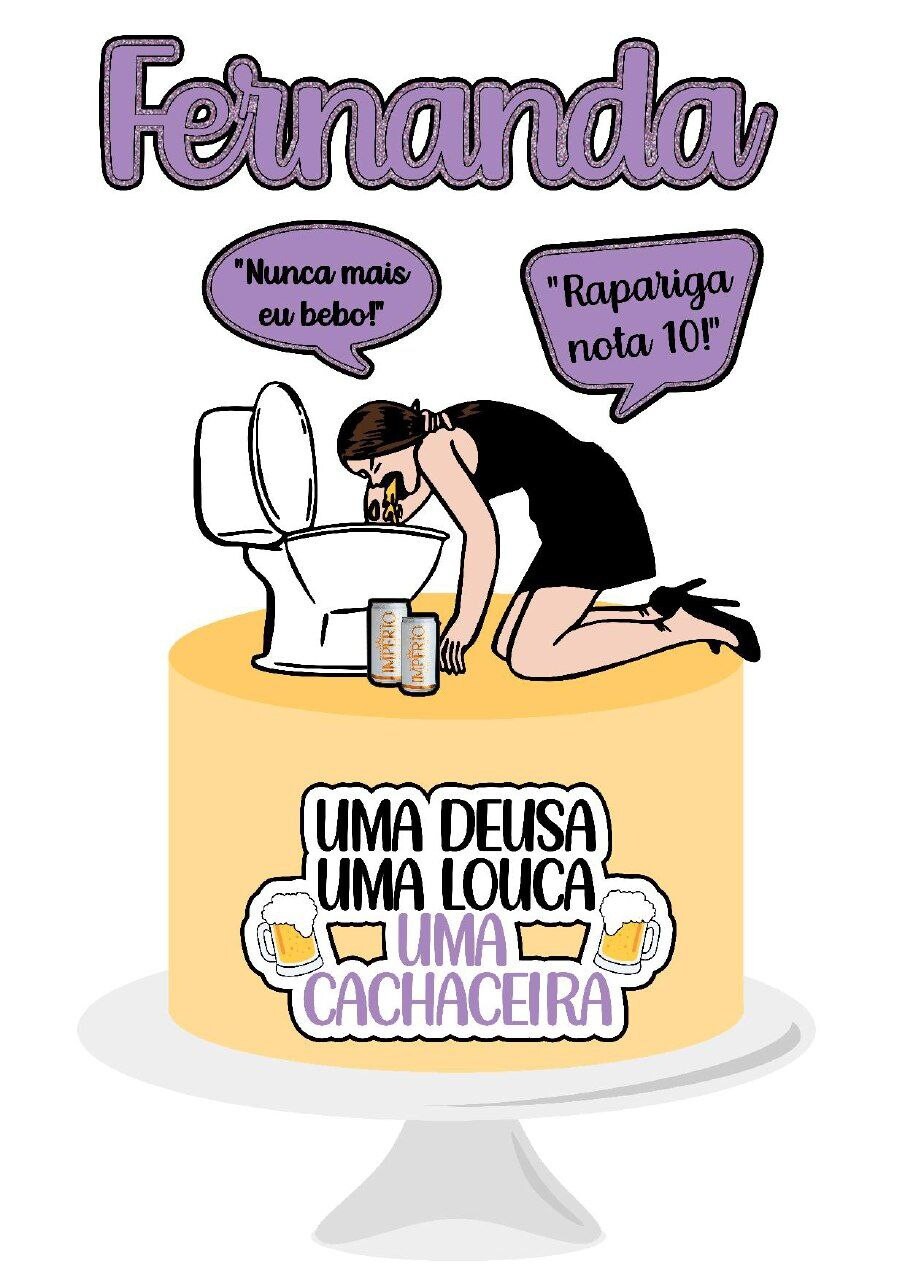 Arquivo de Corte Topo de Bolo Cachaceira 01 Somente Studio