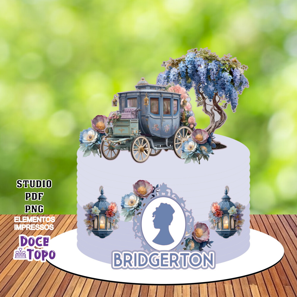 Topo de Bolo Bridgerton 01 Studio/PDF/PNG