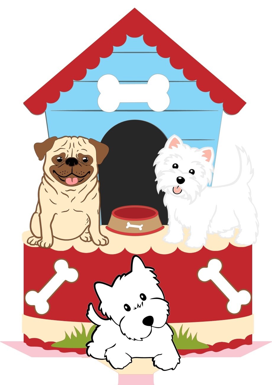 Arquivo de Corte Topo de Bolo Cachorrinhos 06 Somente Studio