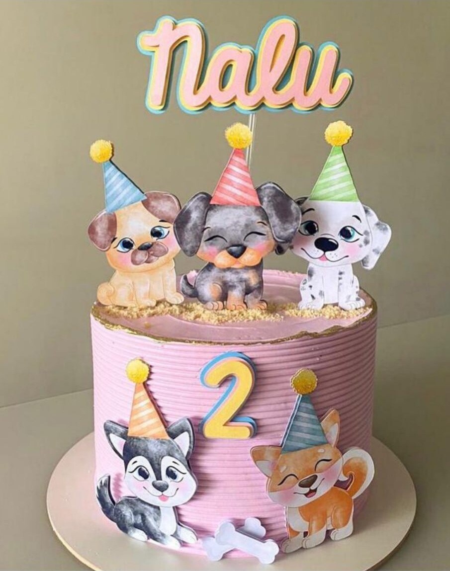 Arquivo de Corte Topo de Bolo Cachorrinhos 11 Somente Studio