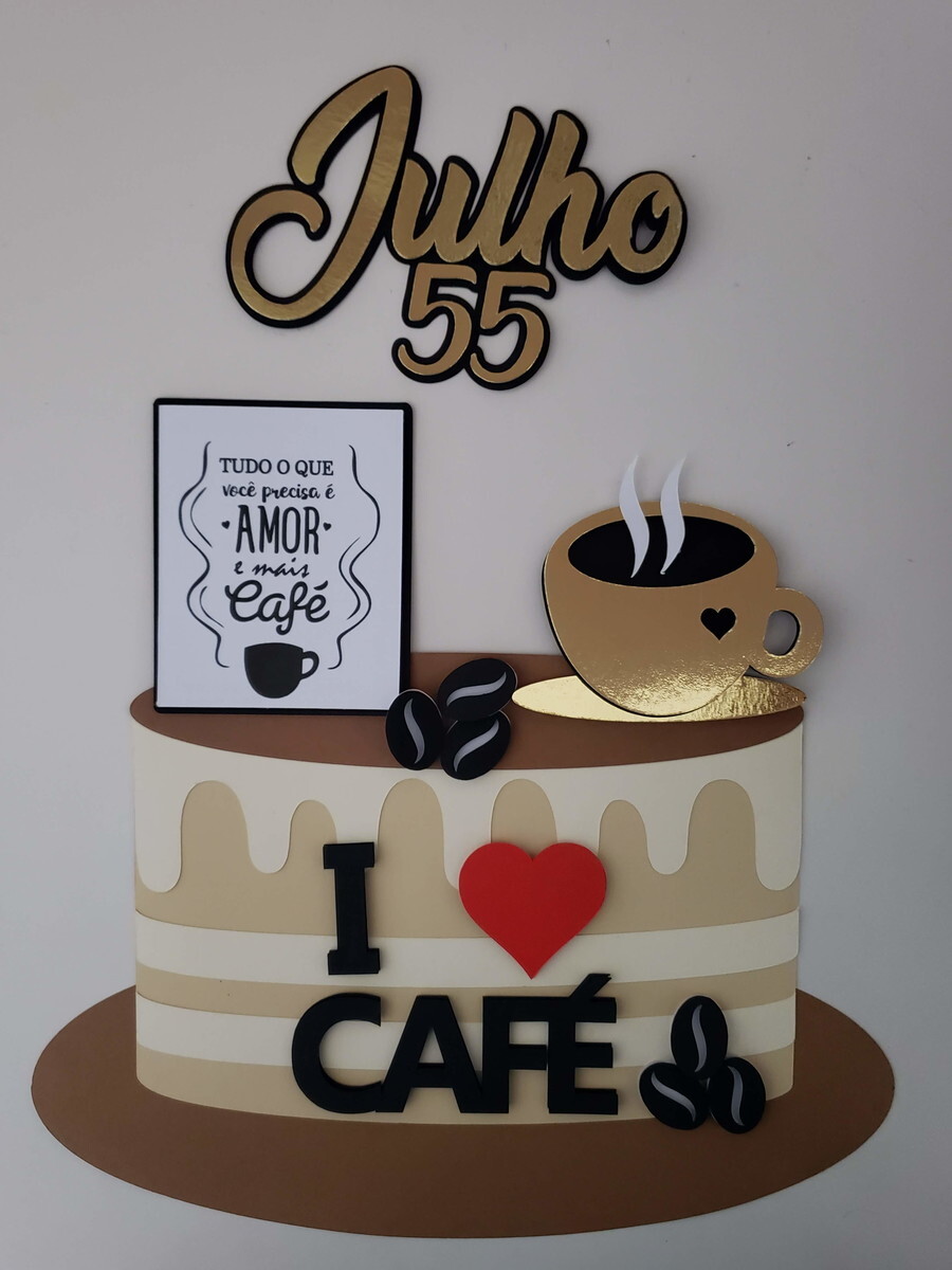 Arquivo de Corte Topo de Bolo Café Somente Studio