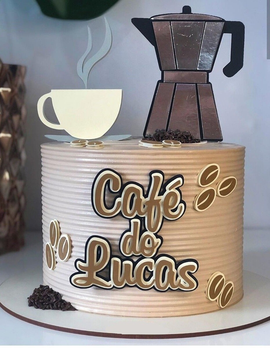Arquivo de Corte Topo de Bolo Café 03 Somente Studio